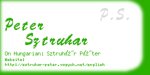 peter sztruhar business card